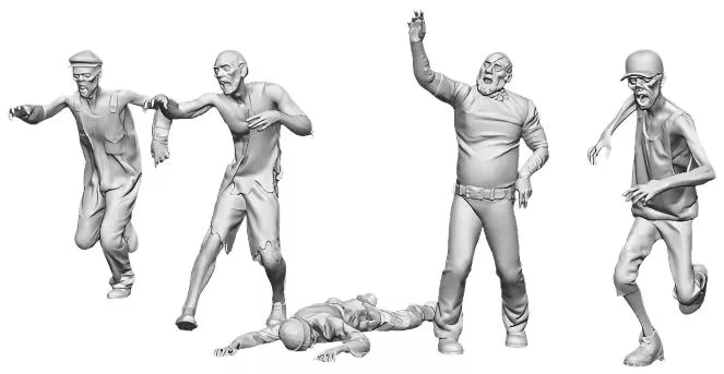 0240-043 O Gauge – Halloween Zombie Pack 1