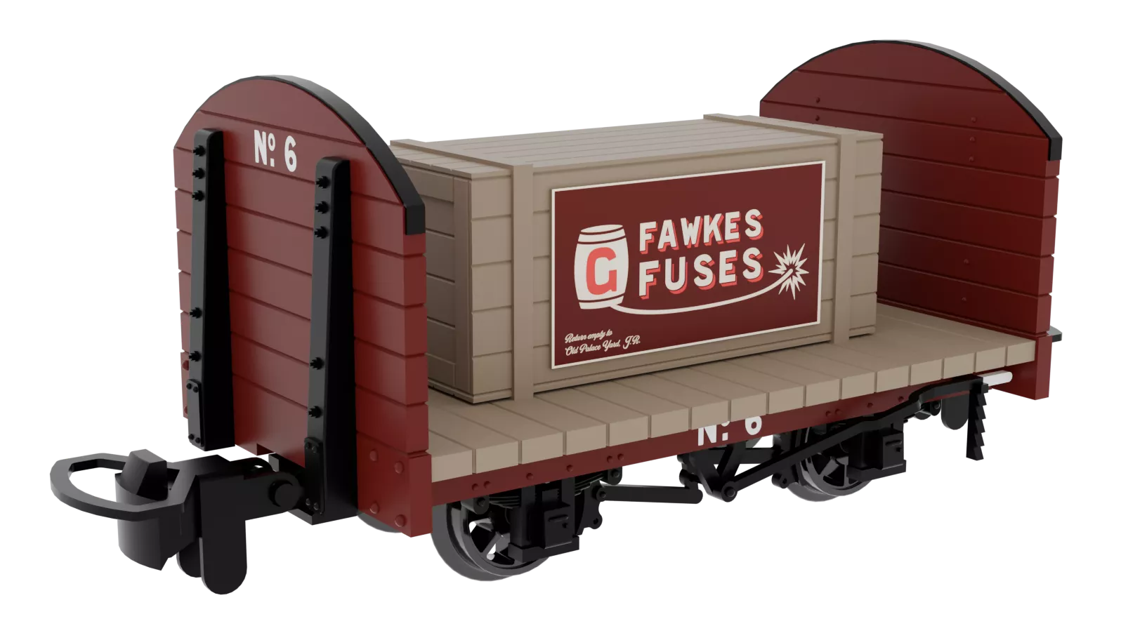 833207 Round Ended Flat - Plain Red No. 6 (with removable crate)