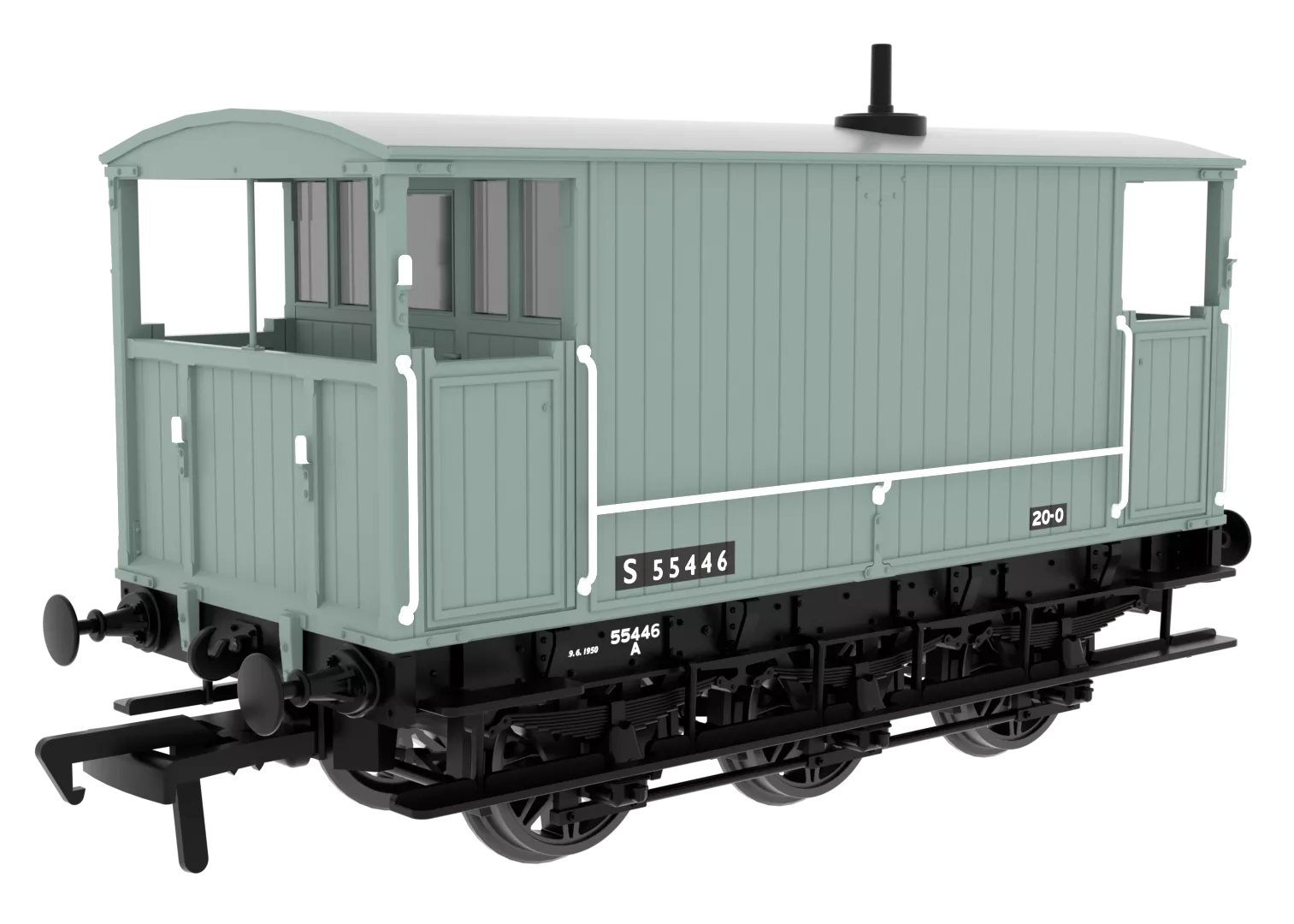 931024 SECR 6 Wheel Brake Van - No. S55446 - BR Grey