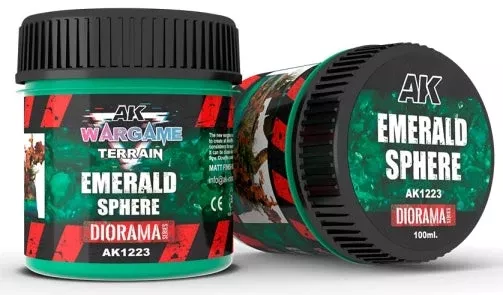 AK Interactive 1223 Wargame Terrain: Emerald Sphere Texture Acrylic 100ml Bottle