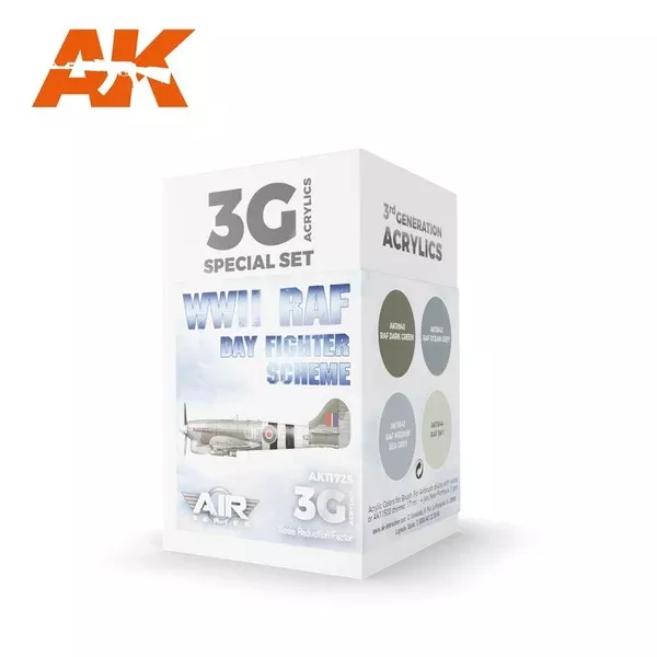 AK Interactive AK11725 Air Series WWII RAF Day Fighter Scheme Acrylic Paint Set (3rd Generation)
