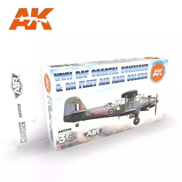 AK Interactive AK11728 Air Series WWII RAF Coastal Command & RN Fleet Air Arm Acrylic Paint Set (3rd Generation)