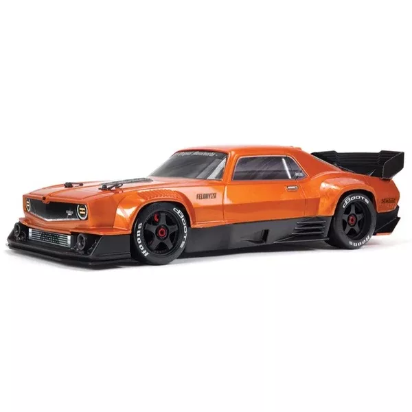 Arrma 1/7 Felony 6S BLX Street Bash All-Road Muscle RC Car Orange ARA7617V2T2