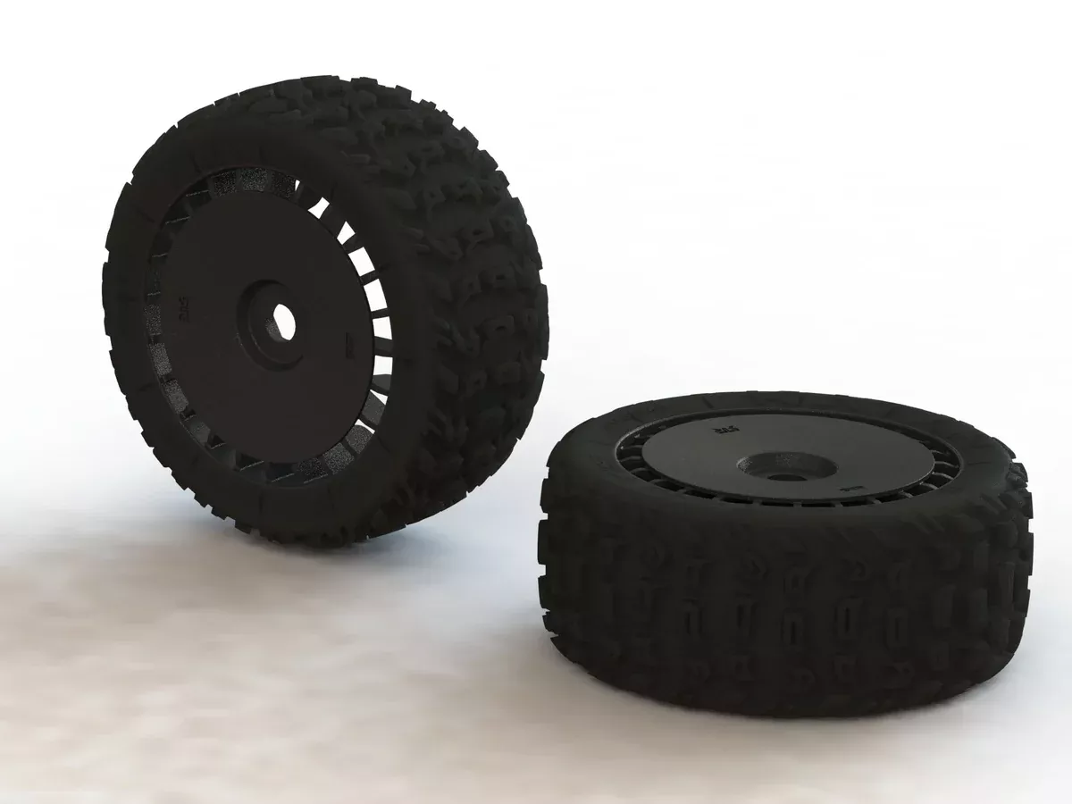 ARRMA AR550048 DBoots KATAR T 6s Monster Truck Tires Mounted on Black 4.13 17mm Hex Wheels