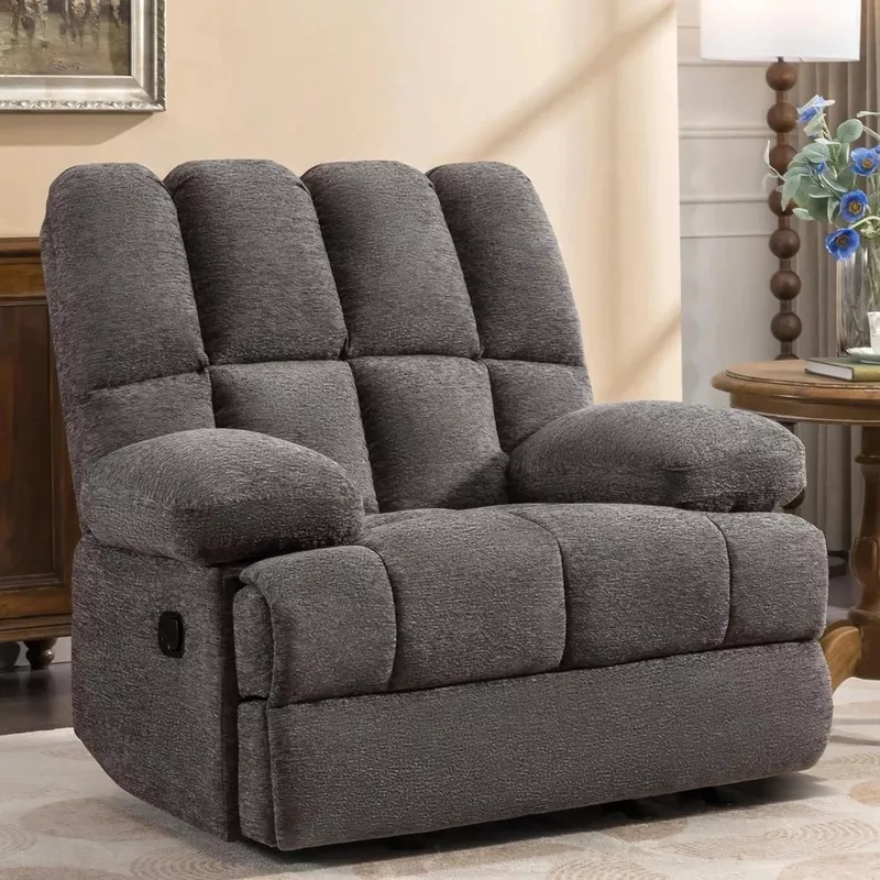 Aryan Oversized Wide Recliner Chair Dark Gray