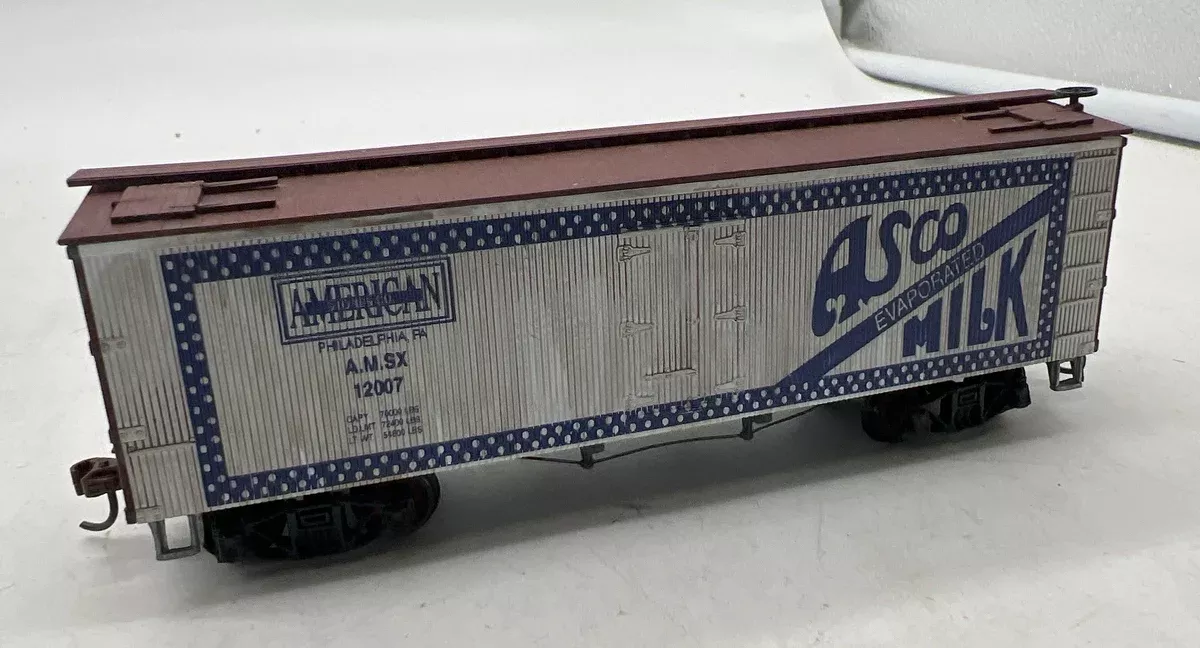 ASCO Evaporated Milk ASX 12007 woodside reefer weathered HO SCALE WEATHERED AS IS Used Excellent No Box