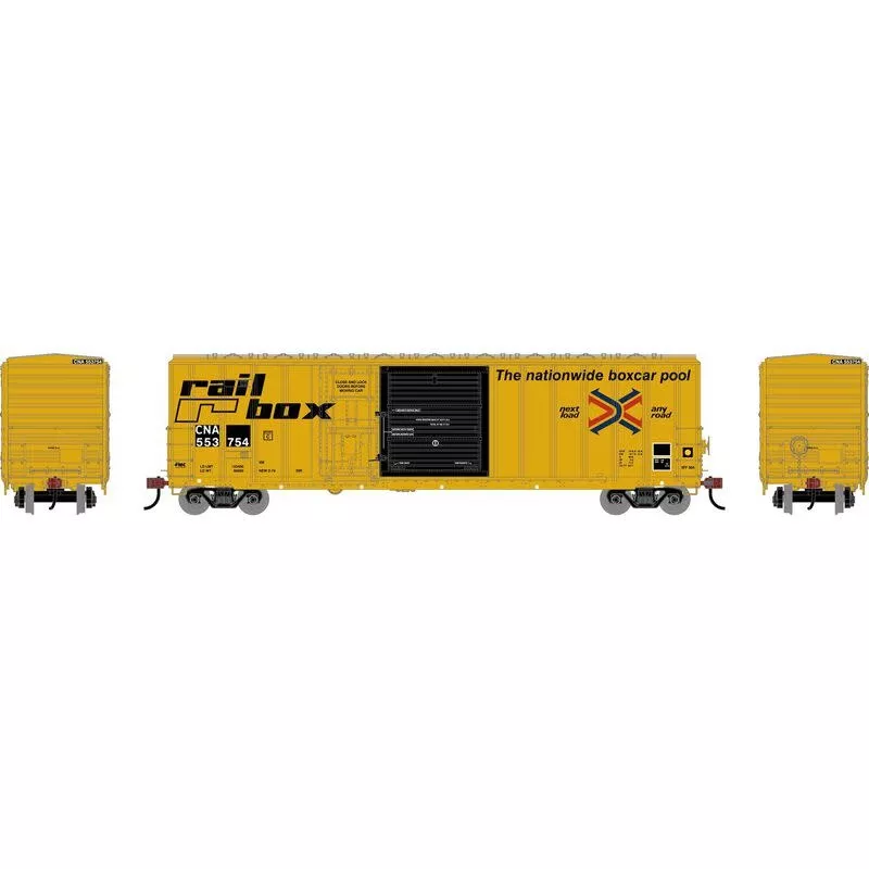 Athearn 2129 HO 50' FMC 5277 Combo Door Box Car CNA Ex-Railbox #553754