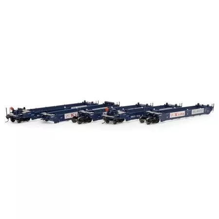 Athearn ATH98927 RTR Maxi I Well Cars, K-Line RBCX #1010 (5 car set) HO Scale