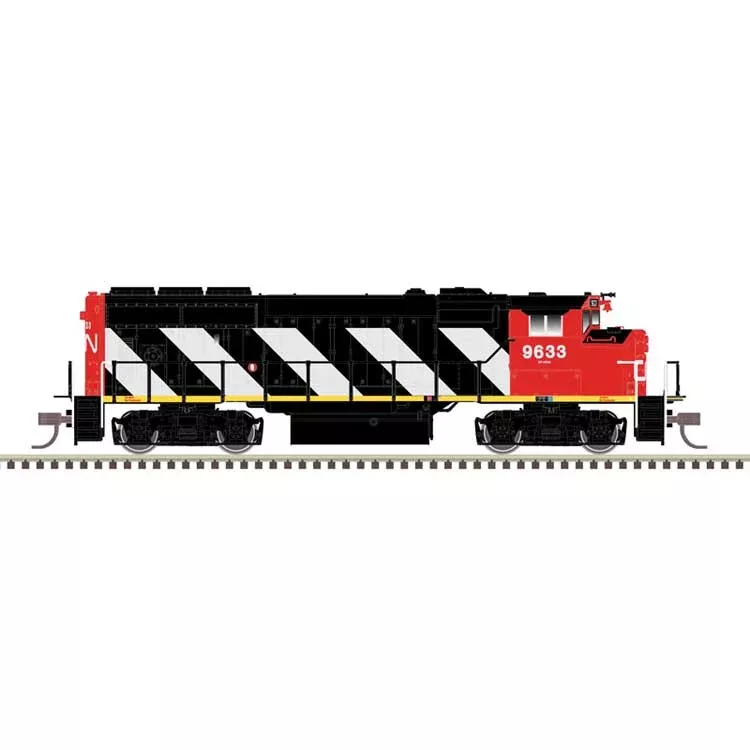 Atlas 10004422 GMD GP40-2W CN Version - ESU LokSound and DCC - Master(R) -- Canadian National #9638 (black, white, red, Zebra Stripes) HO Scale