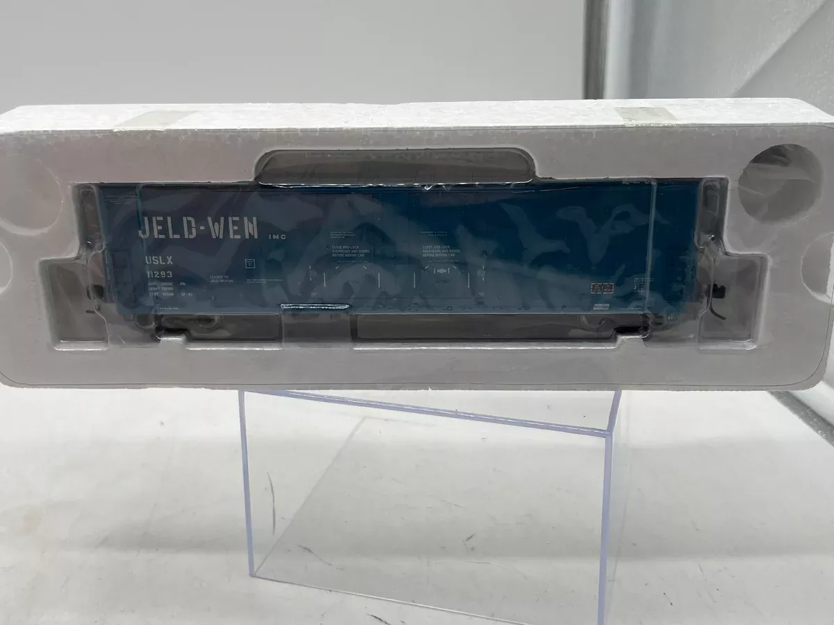 Atlas 1773-1 Jeld-Wen 53′ Evans Double Plug Door Box Car Blue/White HO Scale NEW