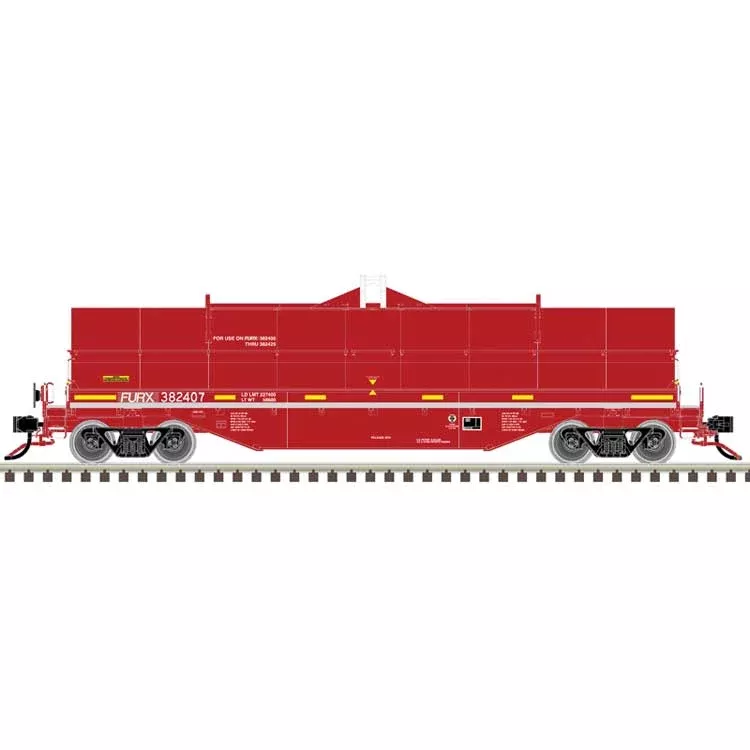 Atlas 50006765 42' Coil Steel Car with Fishbelly Side Sill - Ready to Run - Master(R) -- First Union Rail FURX #382411 (Ex-NOKL, red, white, yellow) N Scale