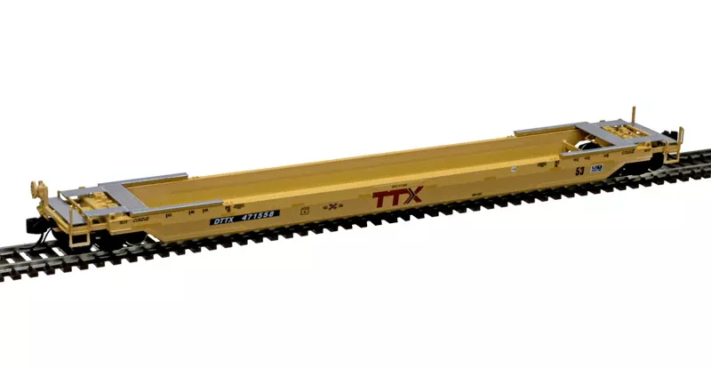 Atlas 50007043 TTX 53′ Well Car (Next Load Any Road) Yellow/Black N Scale NEW