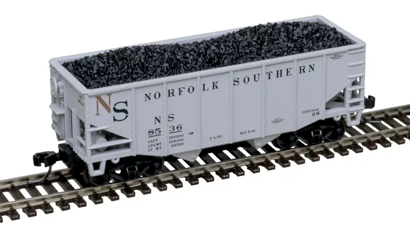 Atlas 50007218 NORFOLK SOUTHERN NS 55 Ton Fishbelly Hopper 8539 gray faded N Scale LIMITED NEW