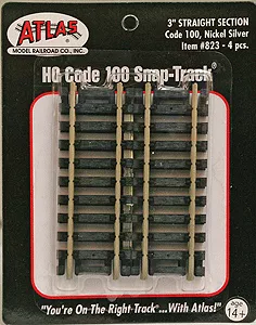 Atlas 823 HO Code 100 3" Straight Track
