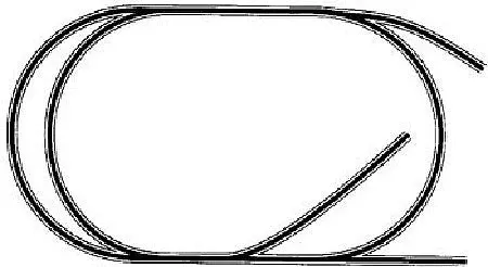 Atlas Model Railroad 10013 HO Scale Code 100 Layout Package (Black Ties, Nickel-Silver Rail) — HO-13: Simple Oval With Spurs