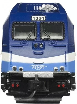 Atlas Model Railroad 40004229 N Scale Bombardier ALP-45DP Dual Mode – Standard DC – Master(R) Silver — Montreal Metropolitan Transportation Network AMT 1355 (blue, silver, white)