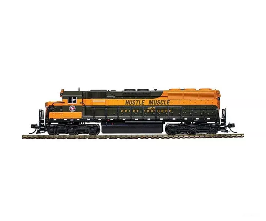 Atlas N 40006014 EMD SD45 Low Nose – Sound and DCC – Master(R) Gold – Great Northern #400 Hustle Muscle (Omaha Orange, green, yellow)