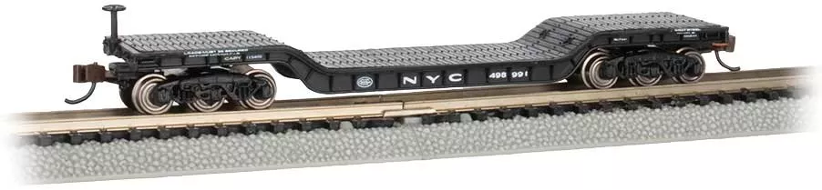 Bachmann 71390 52' Depressed-Center Flatcar - Ready to Run - Silver Series(R) -- New York Central #498991 N Scale