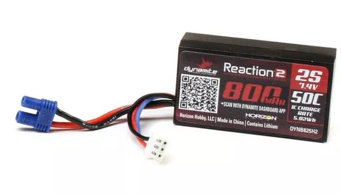 Dynamite DYNB825H2 7.4V 800mAh 2S 50C LiPo Battery with EC2