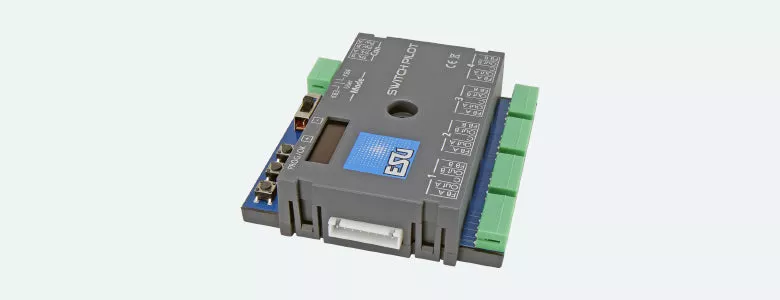 ESU 51830 – SwitchPilot V2.0, 4-pin magnet article decoder, 2xServo, DCC/MM, 1A