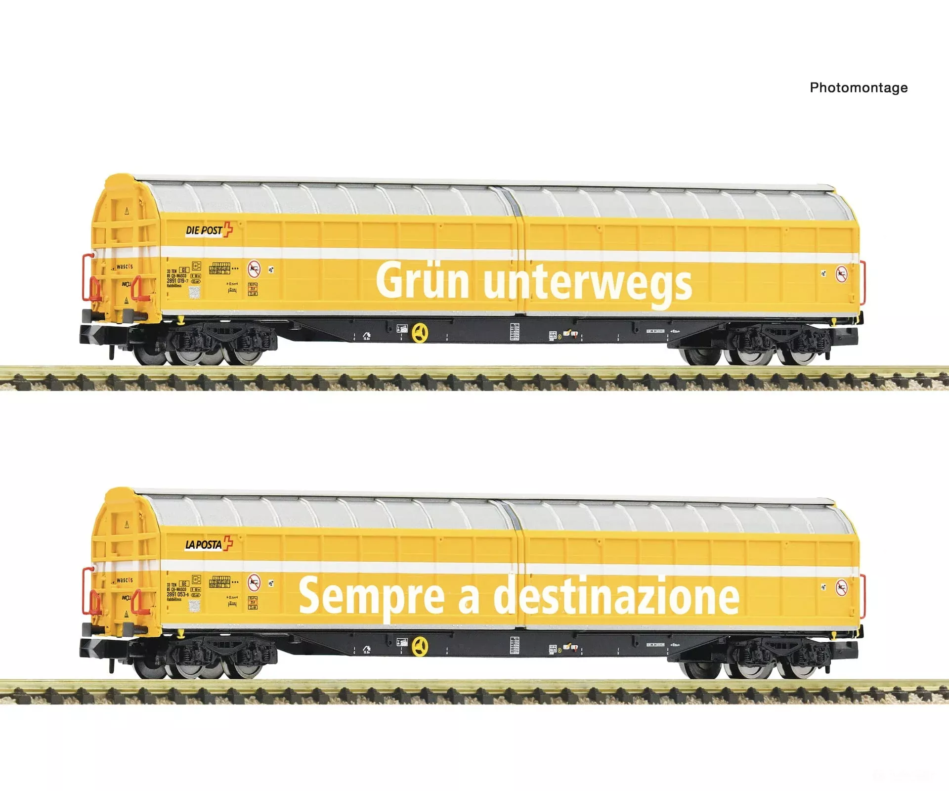 Fleischmann 6660155 N 2 piece set: Large-capacity sliding wall wagons, Wascosa
