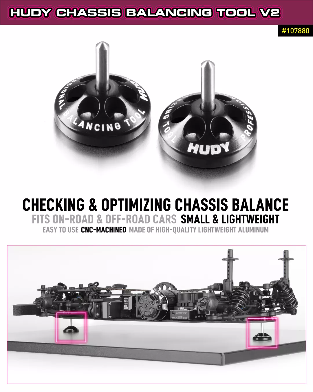 HUD107880Hudy Chassis Balancing Tool V2 (2) (Hudy)