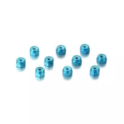 HUD296530-BBlue Aluminum 3mm Wheel Nuts (10) (Hudy)