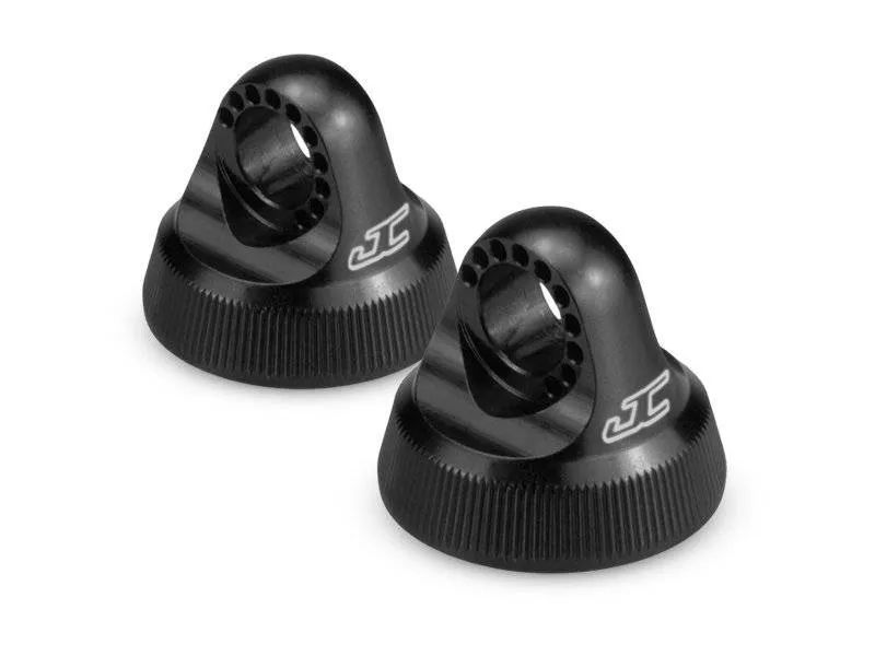 JCO2490-2Black Fin Aluminum 12mm V2 Shock Cap B6.1 B6 B64 SC6.1 T6.1 (2) (J Concepts)