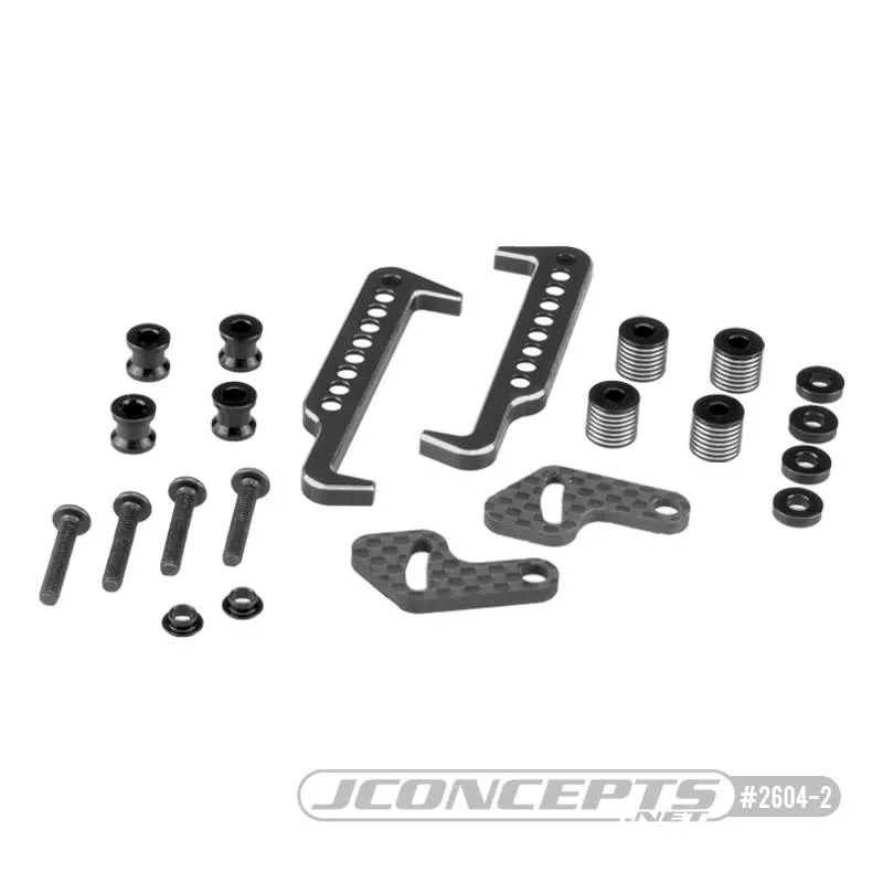 JCO2604-2Black Swing Operated Battery Retainer Set for B6.1, B6.1D, T6.1 or SC6.1 26042 (J Concepts)
