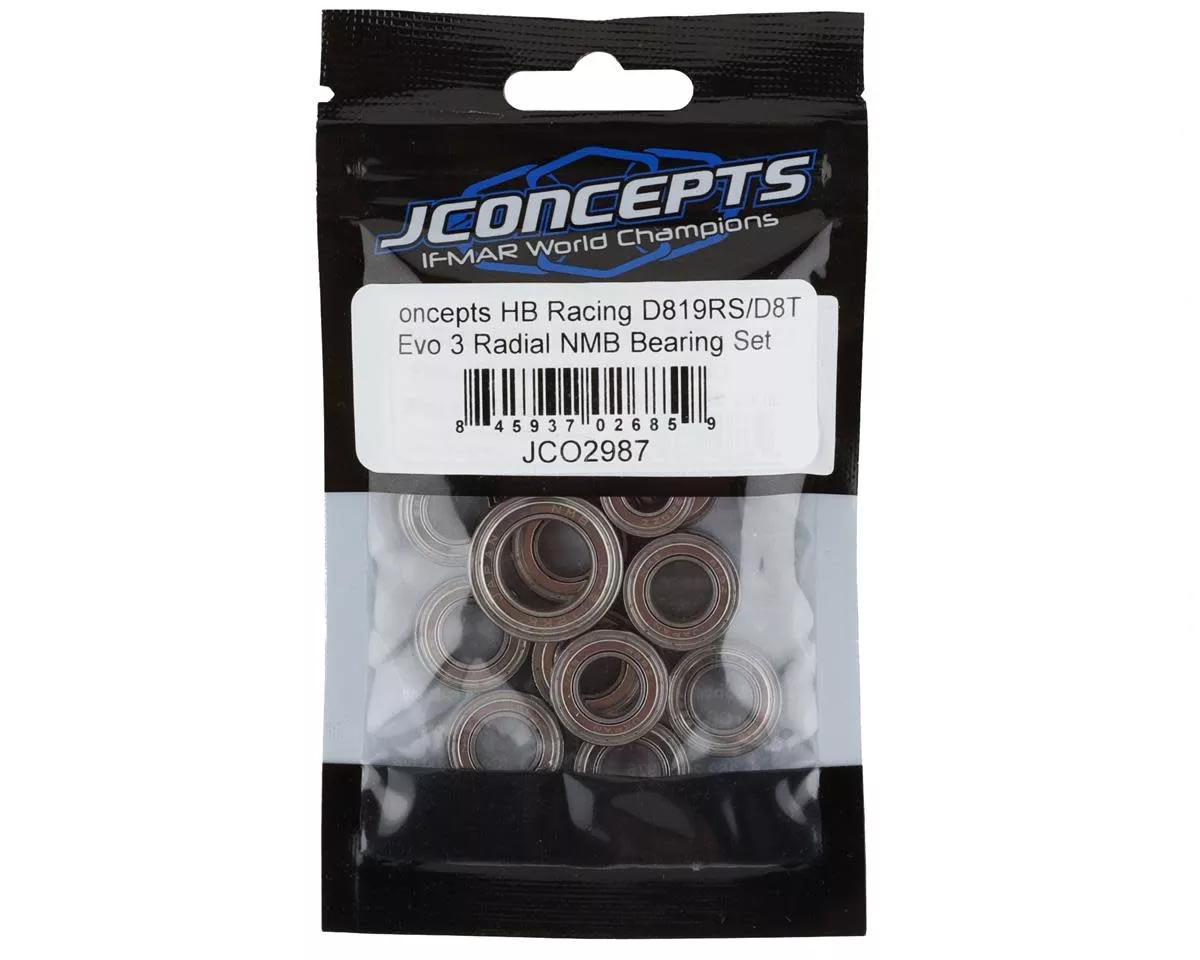 JCO2987JConcepts HB Racing D819RS/D8T Evo 3 Radial NMB Bearing Set (J Concepts)
