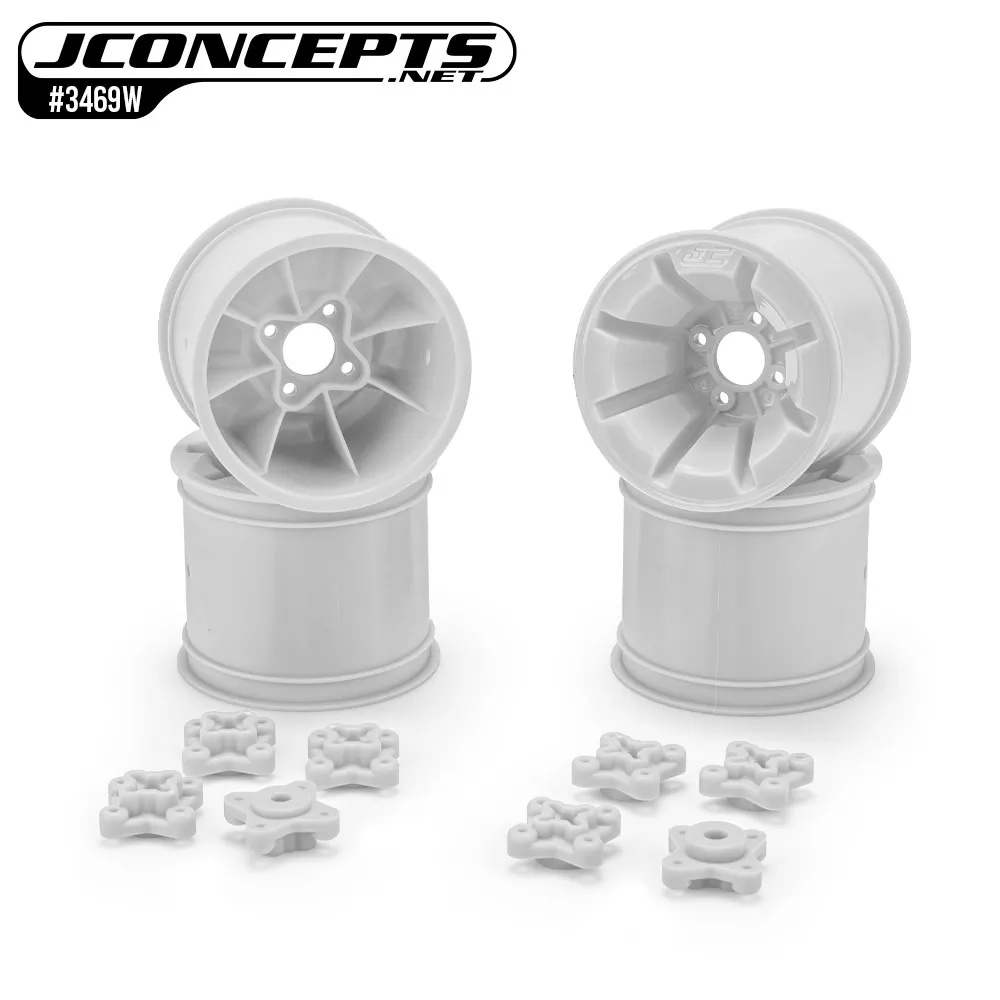 JCO3469WWhite RC10T 2.2″ Pioneer Truck Wide Rear Wheels (4) (J Concepts)