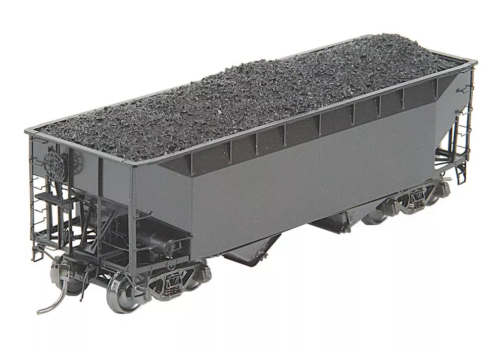 Kadee 7001 HO 50 Ton AAR Standard 2 Bay Open Hopper with Coal Load Undecorated