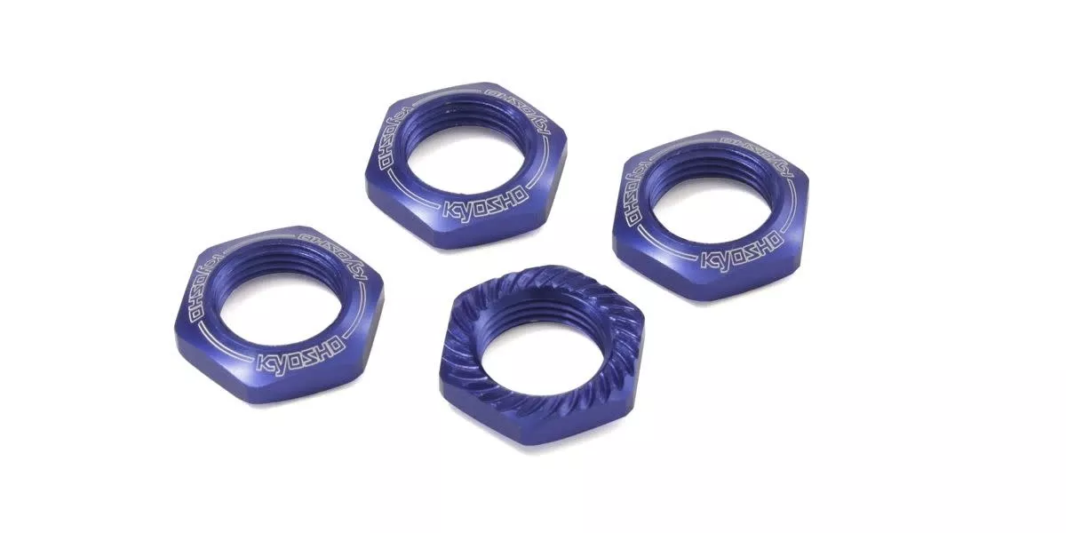 KYOIFW472BLWheel Nut (Blue/4pcs/for Serration) IFW472BL (Kyosho)