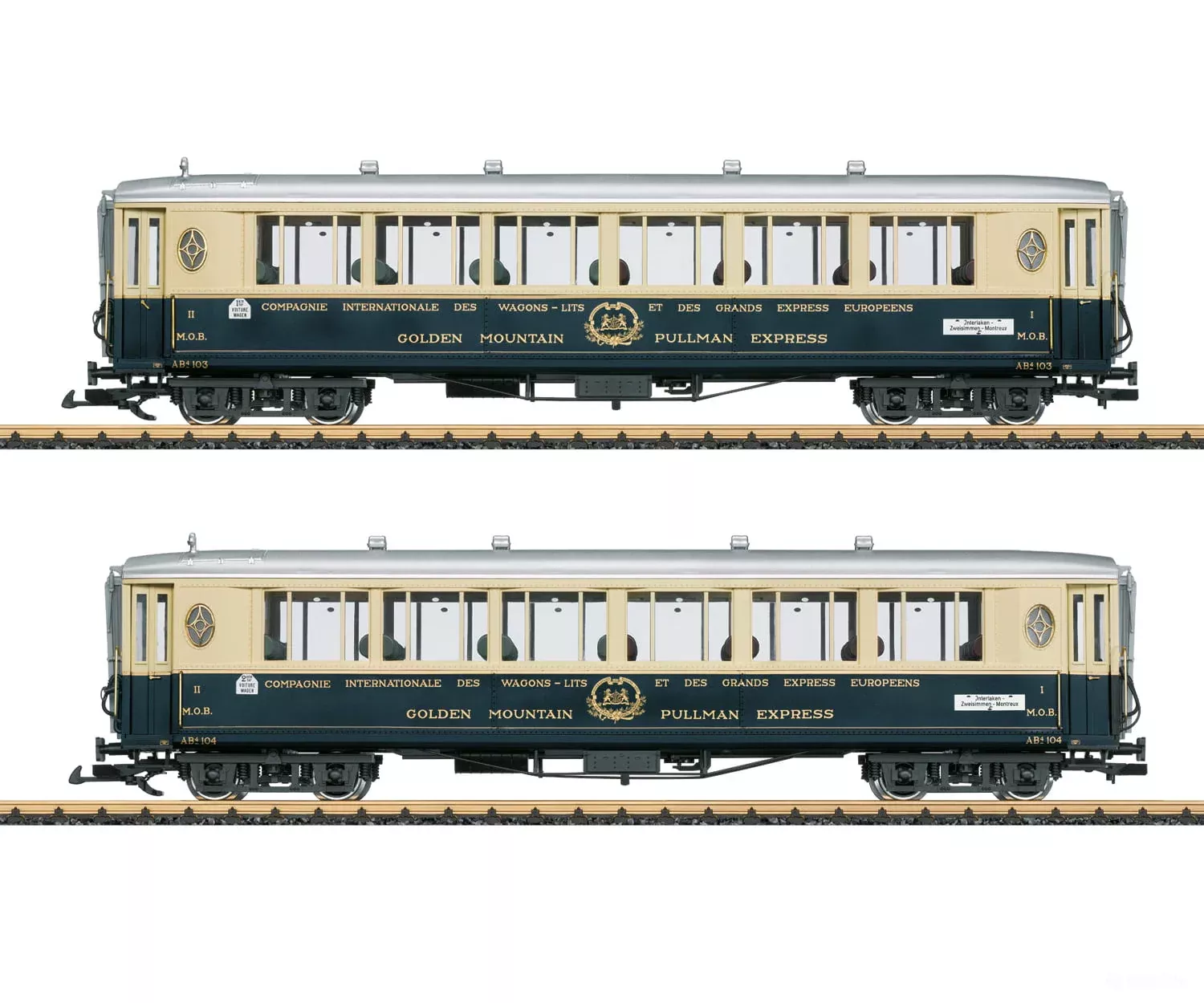 LGB 36660 G “Golden Mountain Pullman Express” Passenger Car Set 1
