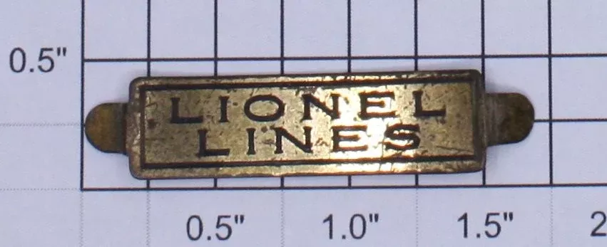 Lionel 513-9B Brass Lionel Lines Nameplate