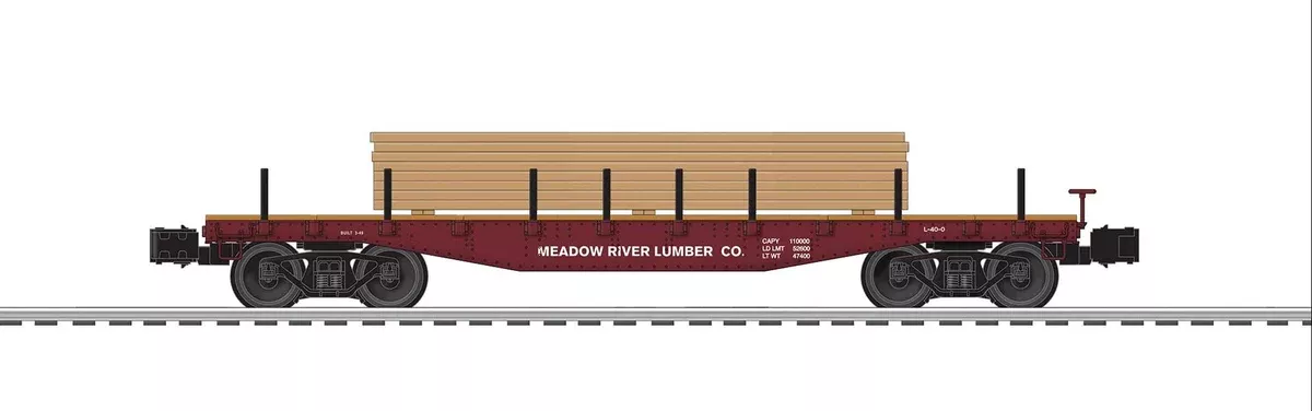Lionel 6-82852 Meadow River Lumber 40′ Flat w/ Lumber Load O Scale NEW