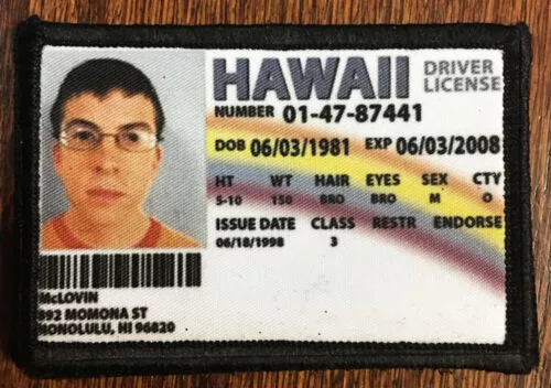 McLovin Patch with Loop and Hook Backing