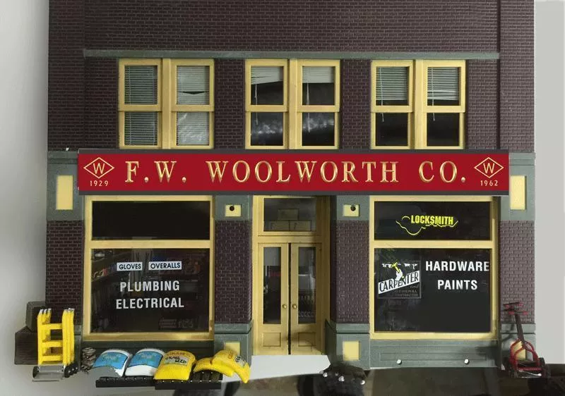 Miller Engineering 442002 HO F.W. Woolworth Small Billboard Sign