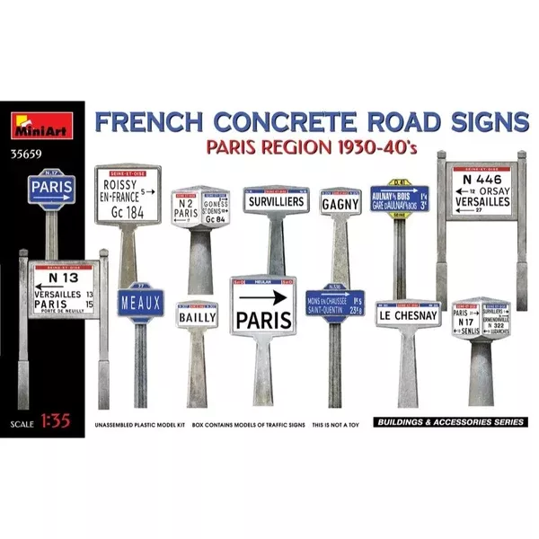 MiniArt 35659 1/35 French Concrete Road Signs Paris Region 1930-1940s
