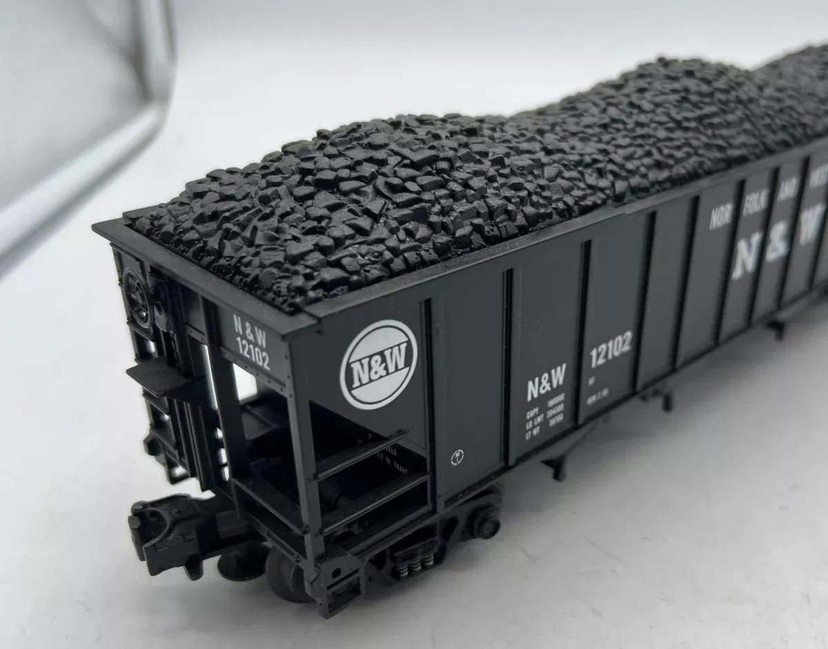 MTH Premier 12102NW Norfolk Western N& W 4 Bay hopper car w/ coal load O SCALE Used Excellent No Box