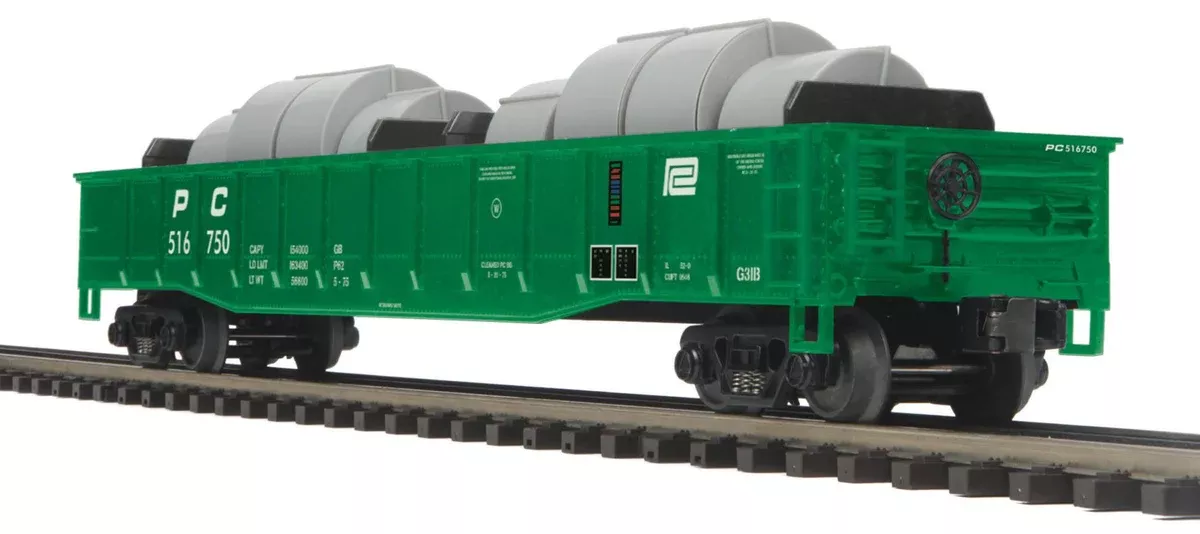 MTH Premier 20-98958 Penn Central Gondola Car w/Coil Steel Load #516750 O SCALE NEW Damaged Box