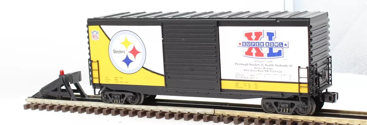 MTH Railking 30-74362 NFL – Pittsburgh Steelers – Super Bowl O SCALE Like New limited