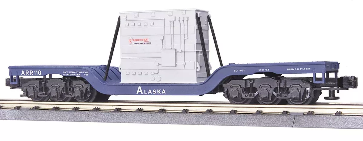 MTH Railking 30-8307 Alaska Die-Cast Dep. Center Flat Car w/Transformer – Alaska O SCALE NEW