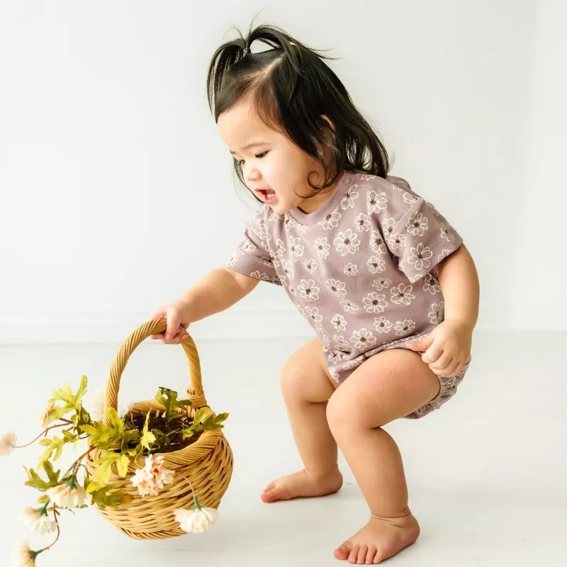 Organic Baby Bubble Romper – Daisies