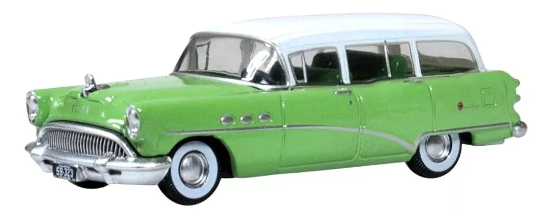 Oxford Diecast HO 87BCE54003 1954 Buick Century Estate Wagon, Willow Green/Arctic White