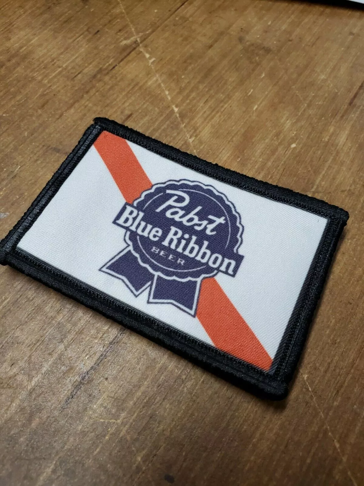 Pabst Blue Ribbon PBR Beer Patch with Loop and Hook Backing