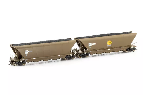 PHEH Coal Hopper, GWA Wagon Grime, 4 car pack NCH-64