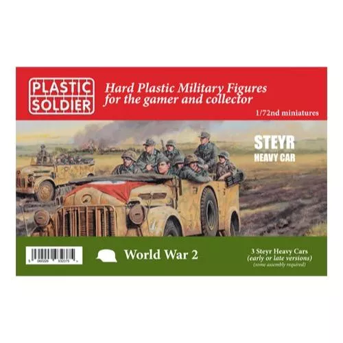 Plastic Soldier Company 1/72 German Steyr Heavy Car 3 kits in Box with Figures