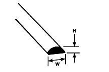 Plastruct 90893 MRQ-60 Quarter-Round Rod .60