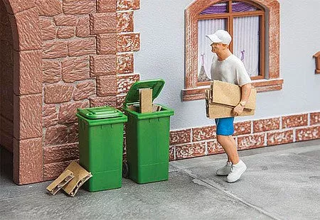 Pola 333224 G Scale Garbage Cans – Carts — Green pkg(2)